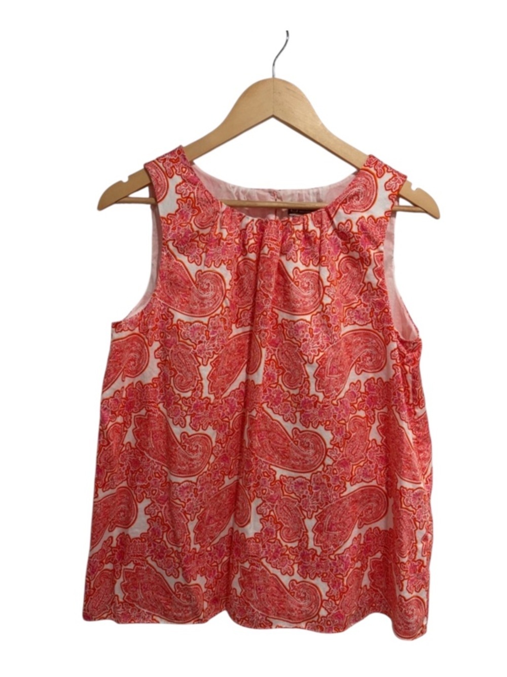 Michael Kors Sleeveless Red & Pink Paisley Tank Top with Lining Cotton